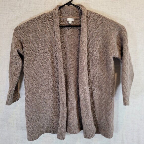 J. Jill Sweaters - J Jill Cardigan Sweater Womens S Petite Brown Long Sleeve Chunky Knit Alpaca